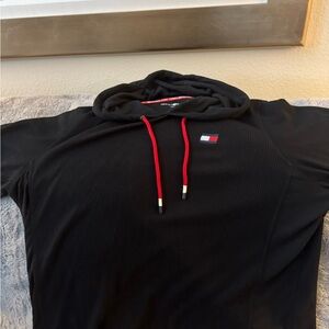 Tommy Hilfiger Black Hoodie with Red Accents